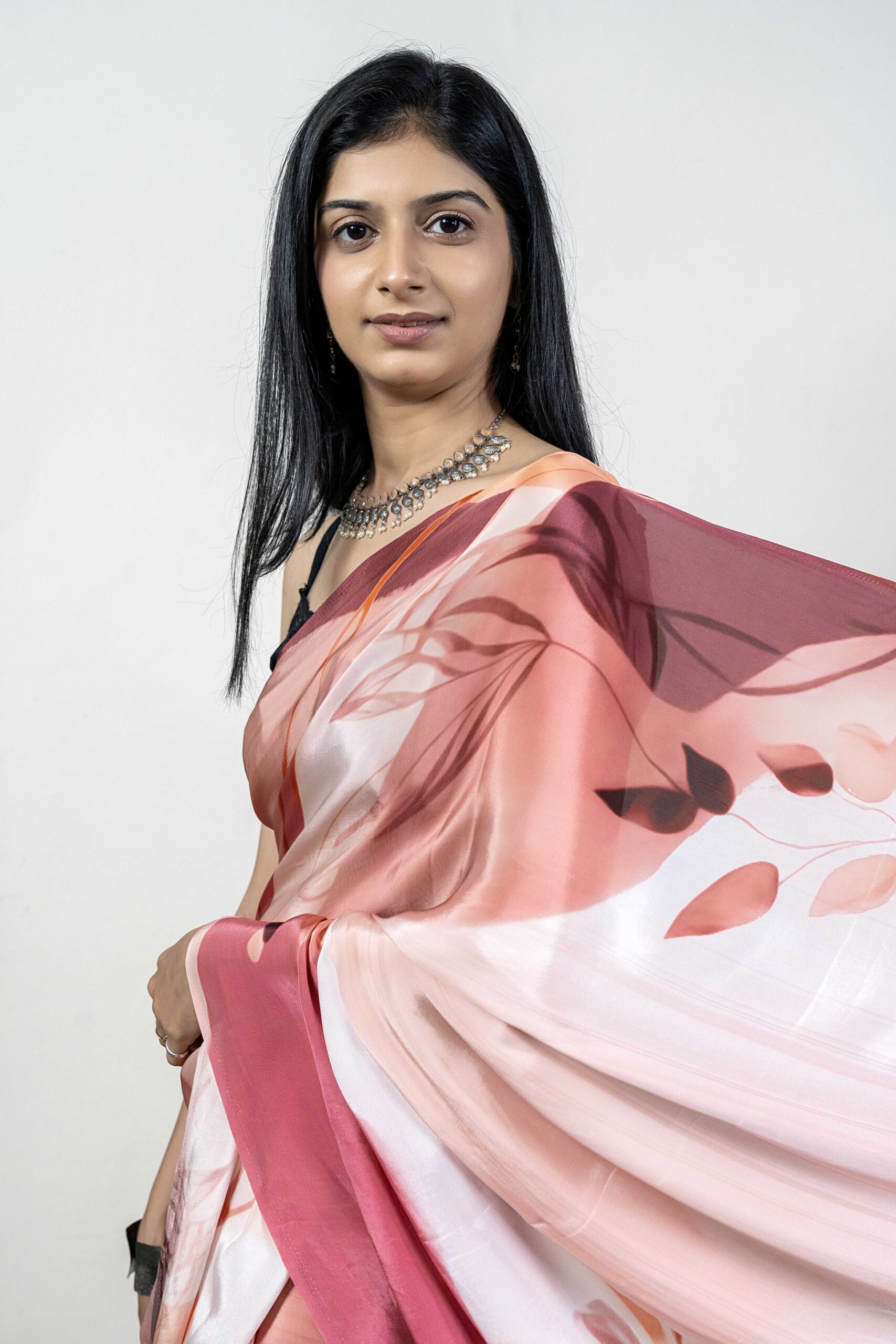 Florosia Flamingo crepe saree - Image 4