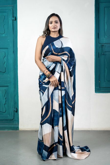 Blue Moon crepe saree